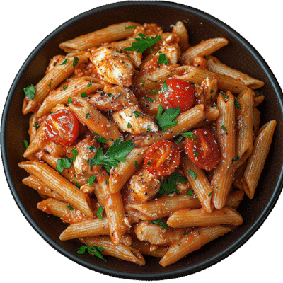 Chicken Pasta Arabiatta - Sislou Ghana